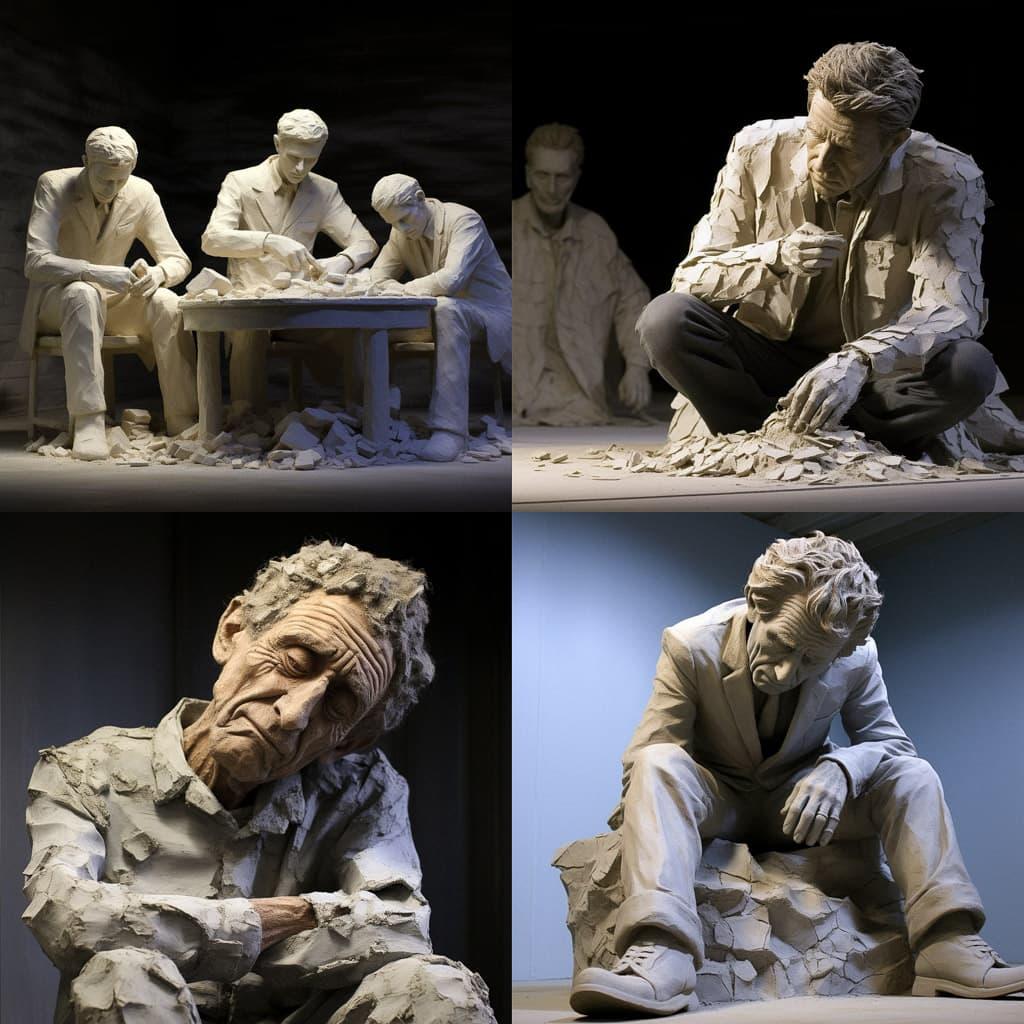 George Segal style, Midjourney V5.2, render 1 of 4