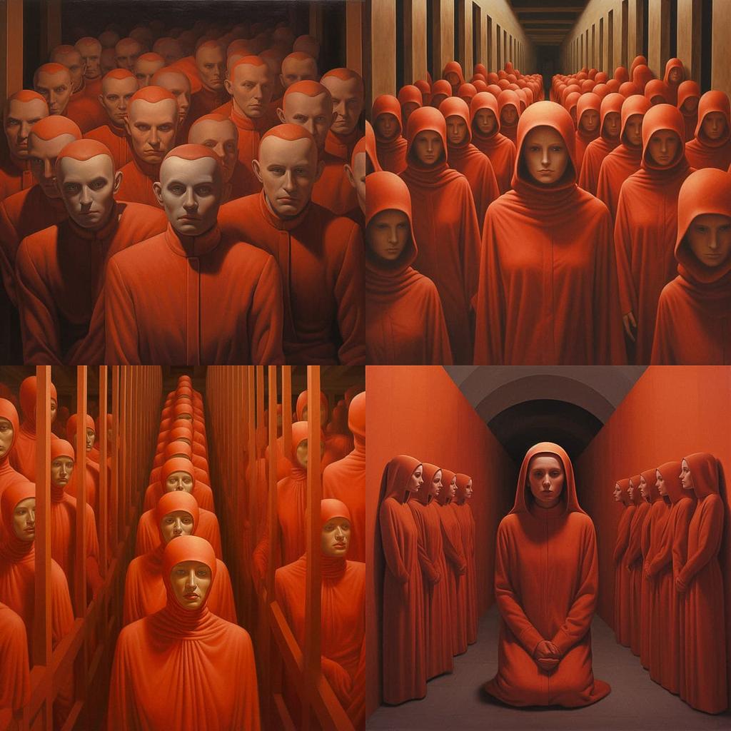 George Tooker style, Midjourney V5.2, render 1 of 4