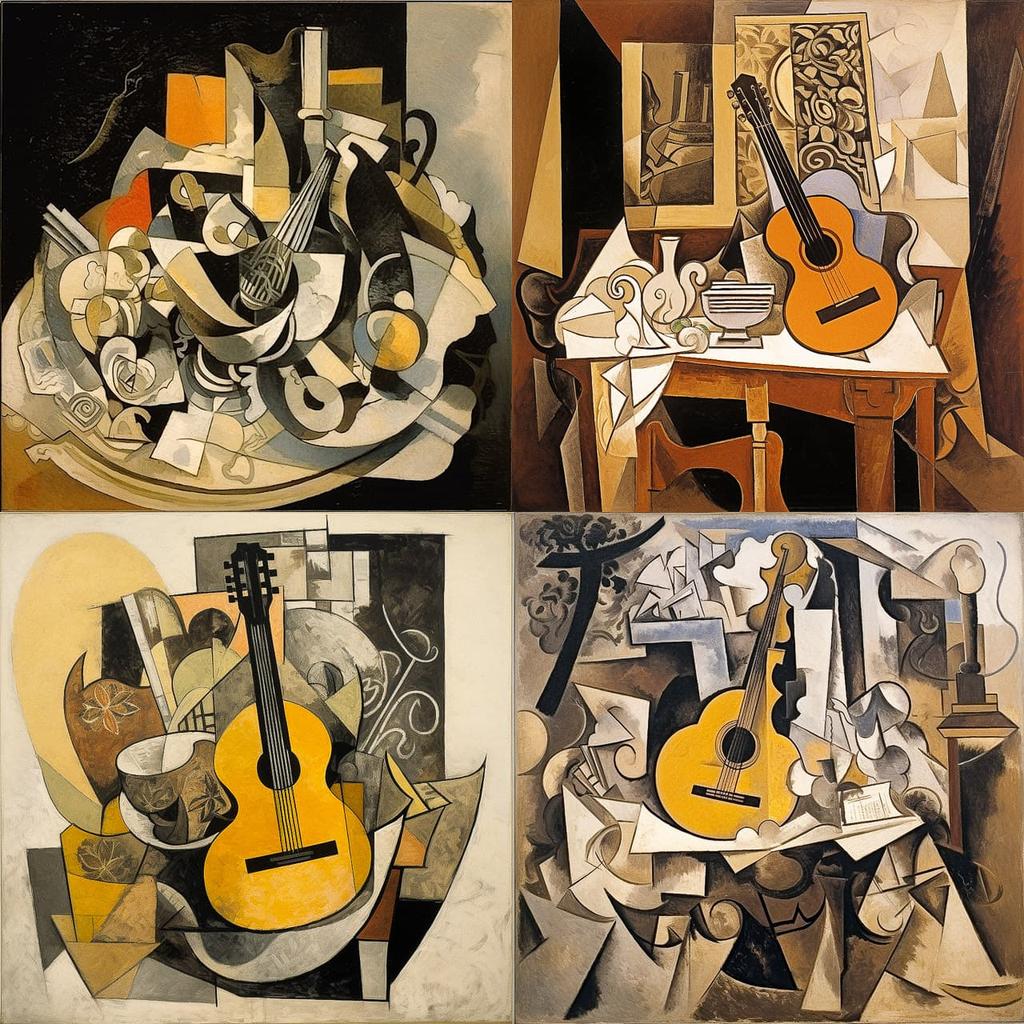 Georges Braque style, Midjourney V5.2, render 1 of 4