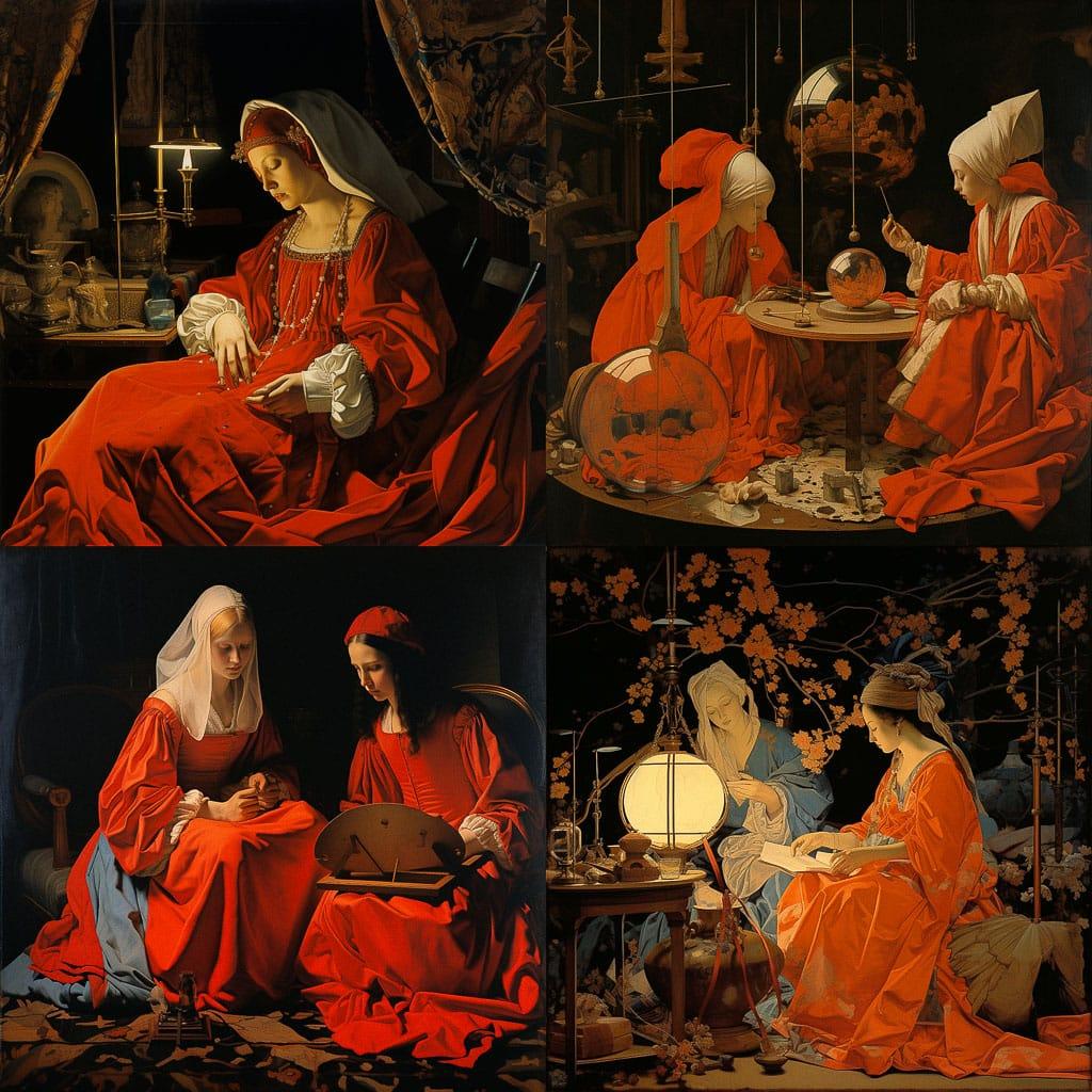 Georges de La Tour style, Midjourney V5.2, render 1 of 4