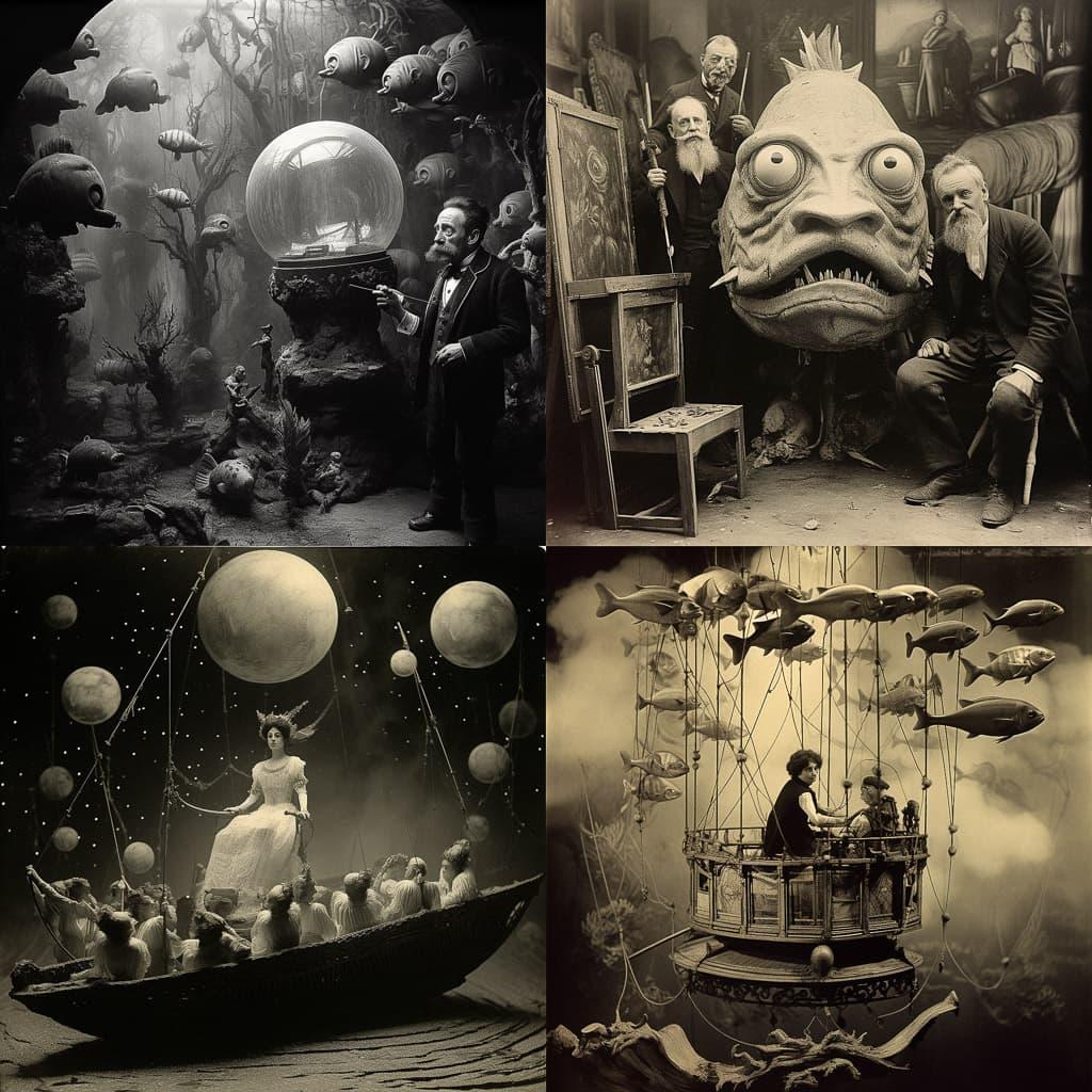 Georges Melies style, Midjourney V5.2, render 1 of 4
