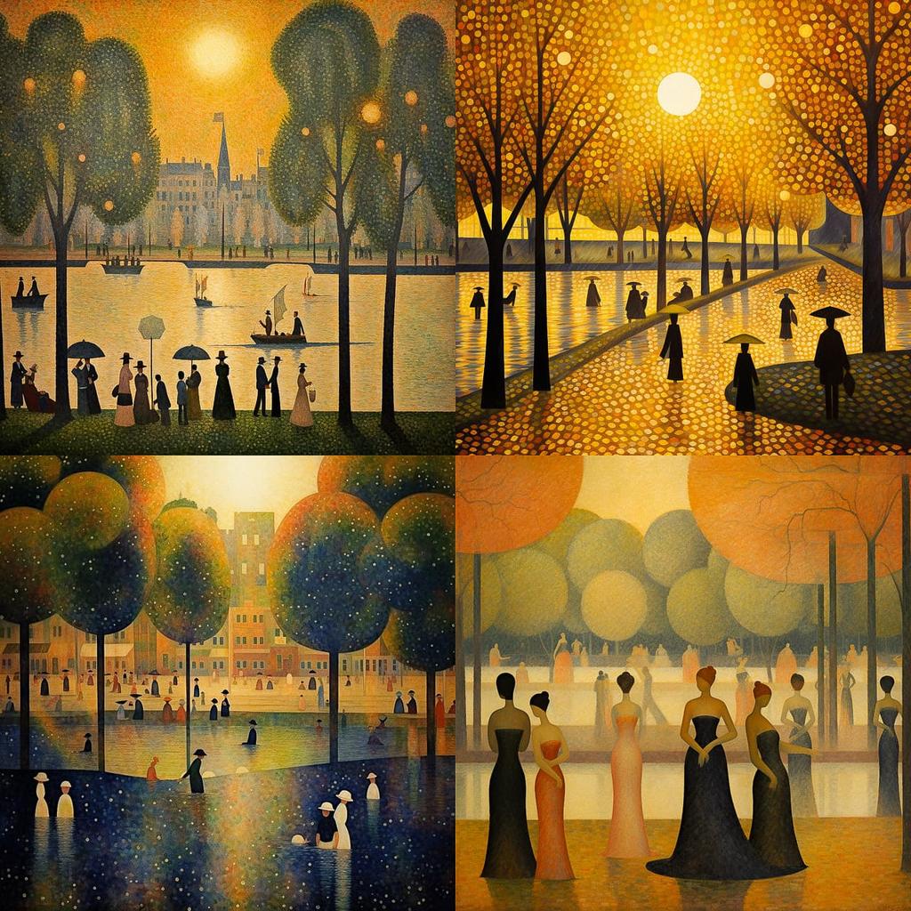 Georges Seurat style, Midjourney V5.2, render 1 of 4