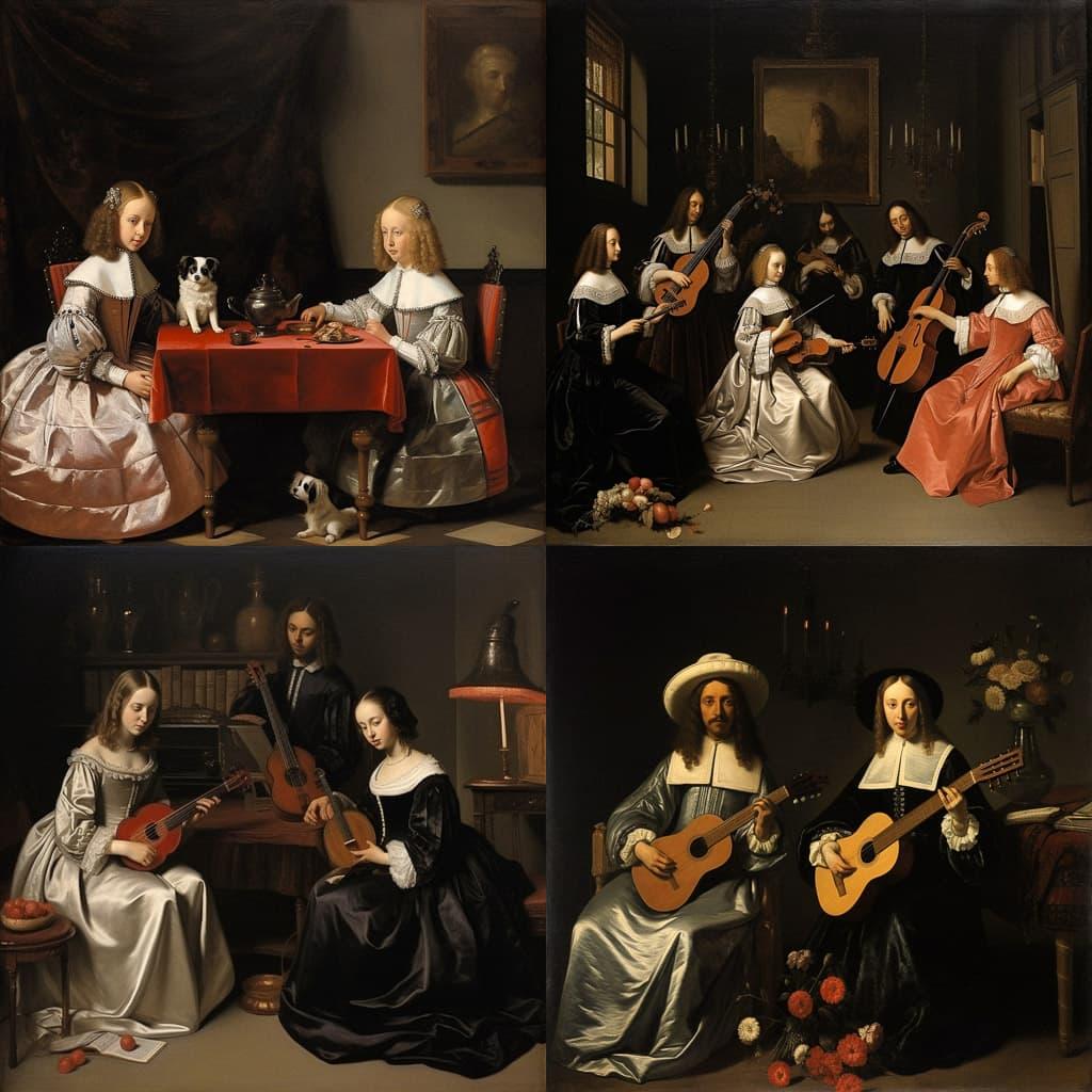 Gerard ter Borch style, Midjourney V5.2, render 1 of 4