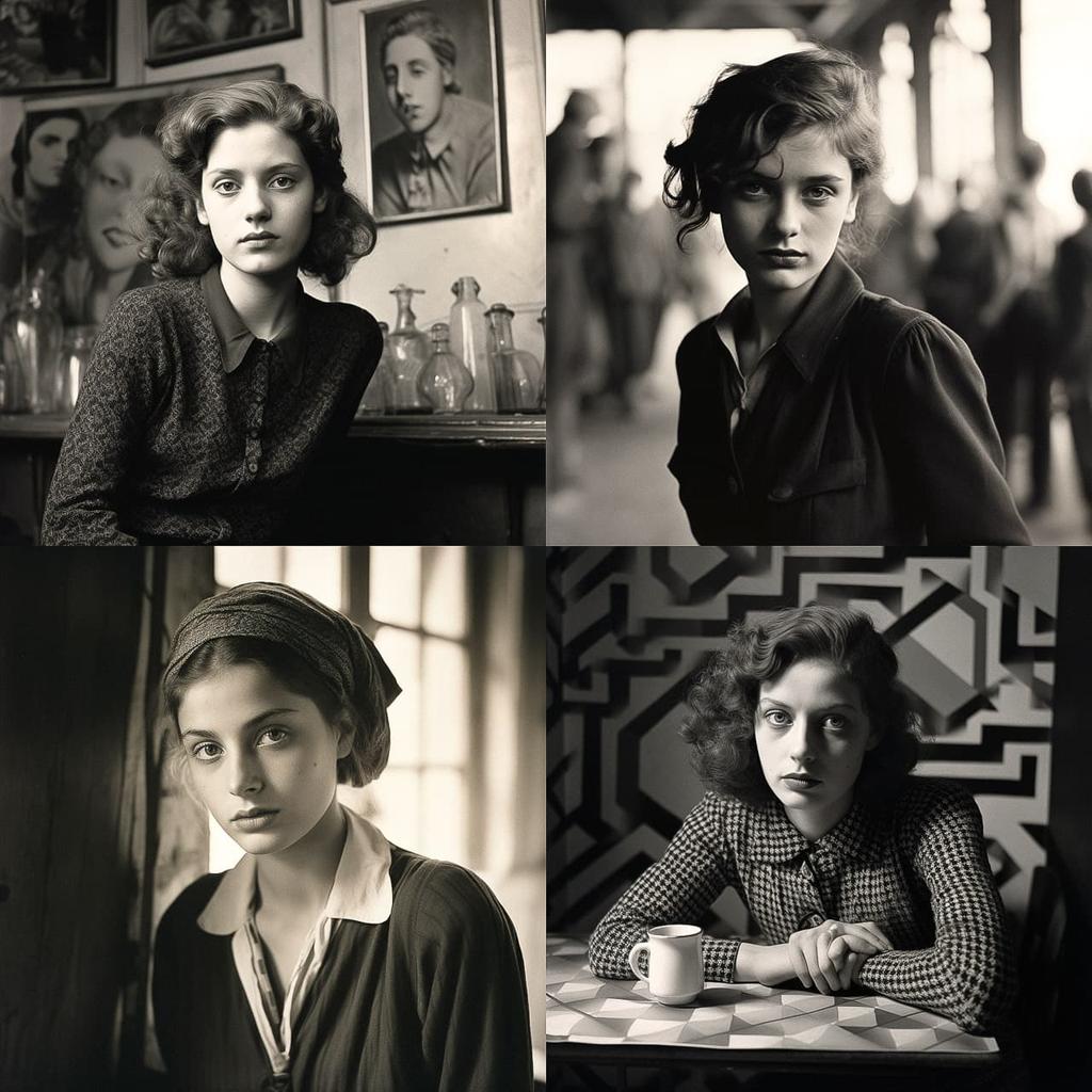 Gerda Taro style, Midjourney V5.2, render 1 of 4