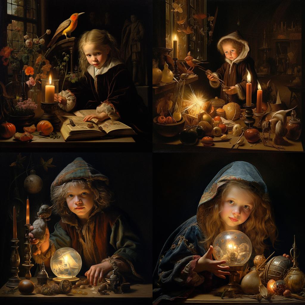 Gerrit Dou style, Midjourney V5.2, render 1 of 4