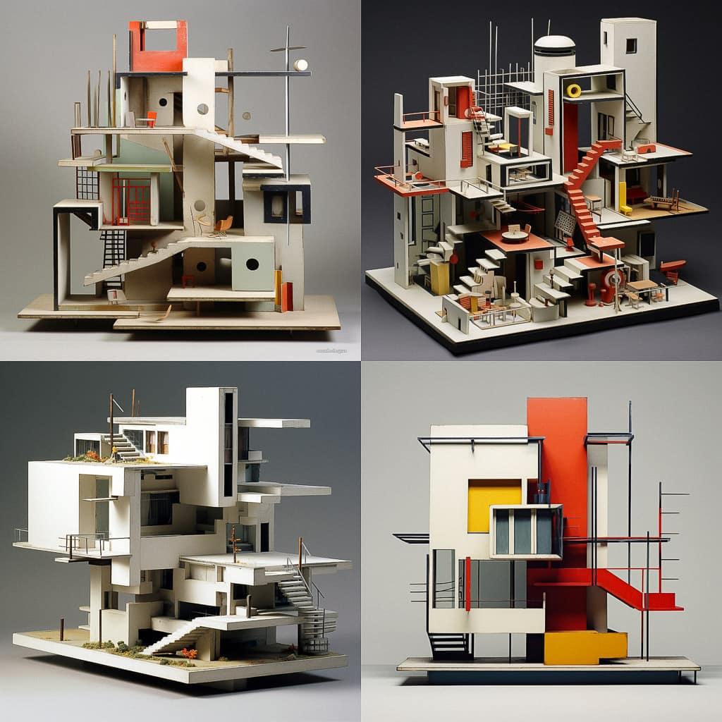 Gerrit Rietveld style, Midjourney V5.2, render 1 of 4