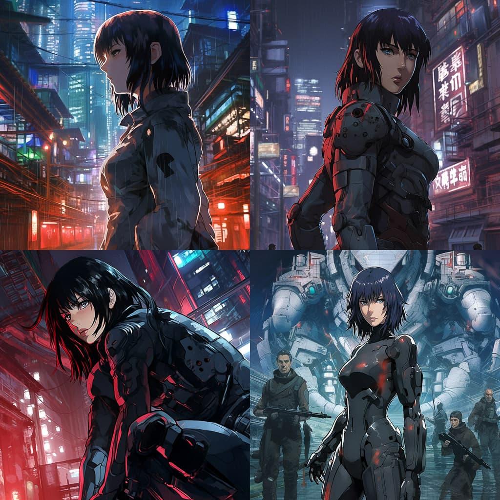 Ghost In The Shell style, Midjourney V5.2, render 1 of 4