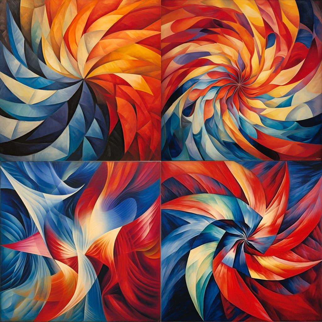 Giacomo Balla style, Midjourney V5.2, render 1 of 4