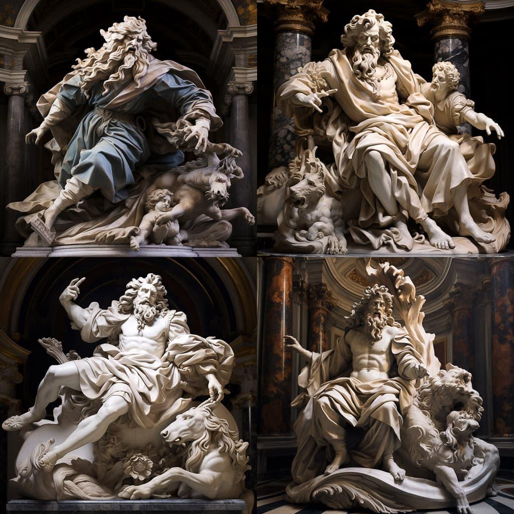 Gian Lorenzo Bernini style, Midjourney V5.2, render 1 of 4