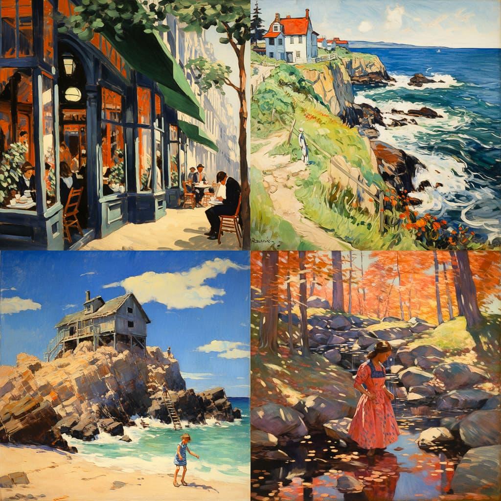 Gifford Beal style, Midjourney V5.2, render 1 of 4