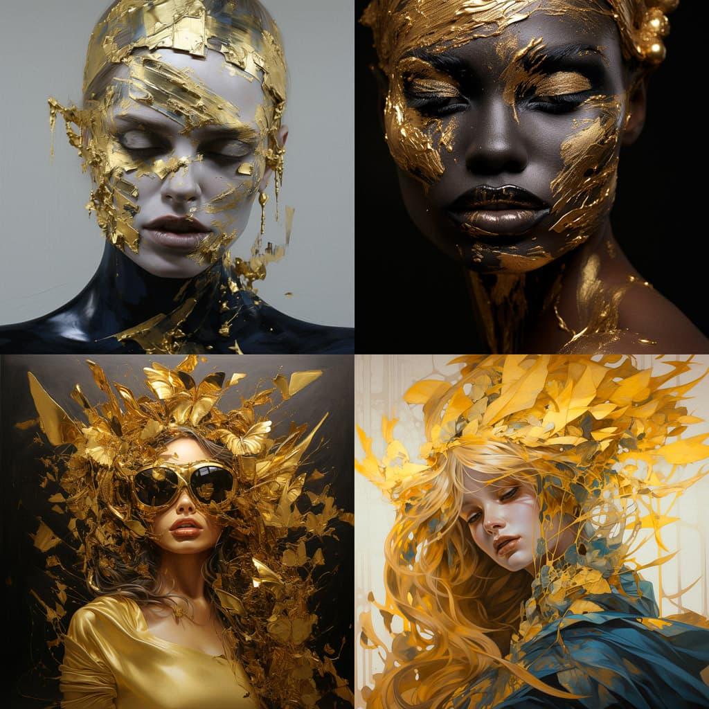 Gilded style, Midjourney V5.2, render 1 of 4