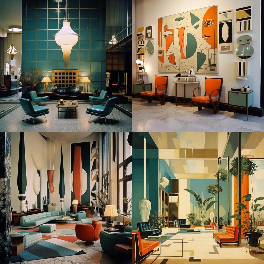 Gio Ponti style, Midjourney V5.2, render 1 of 4