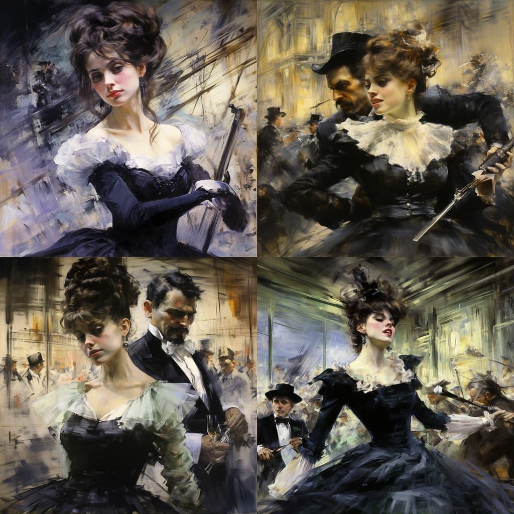 Giovanni Boldini style, Midjourney V5.2, render 1 of 4