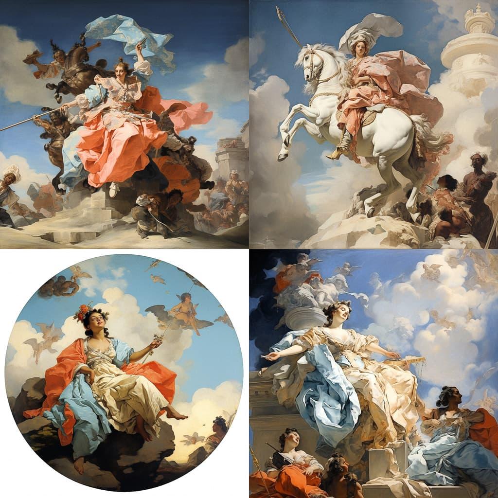 Giovanni Domenico Tiepolo style, Midjourney V5.2, render 1 of 4