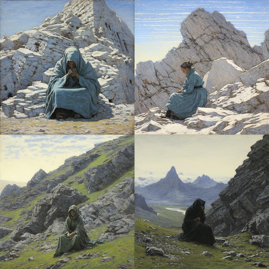 Giovanni Segantini style, Midjourney V5.2, render 1 of 4