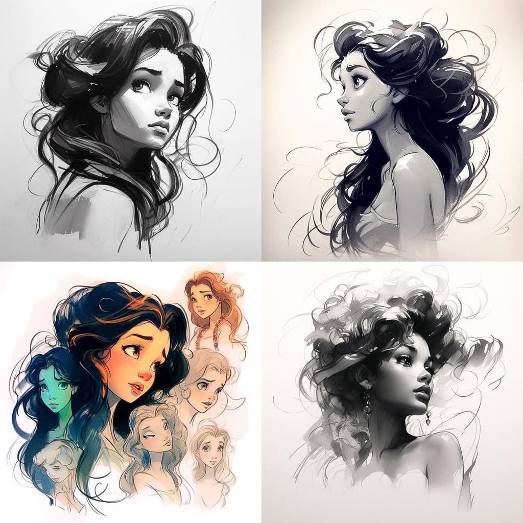Glen Keane style, Midjourney V5.2, render 1 of 4