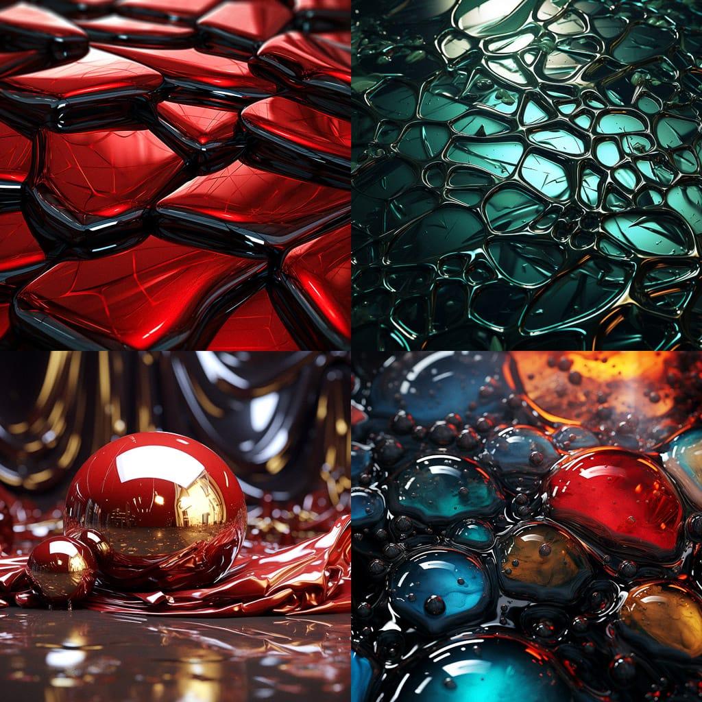 Glossy texture style, Midjourney V5.2, render 1 of 4