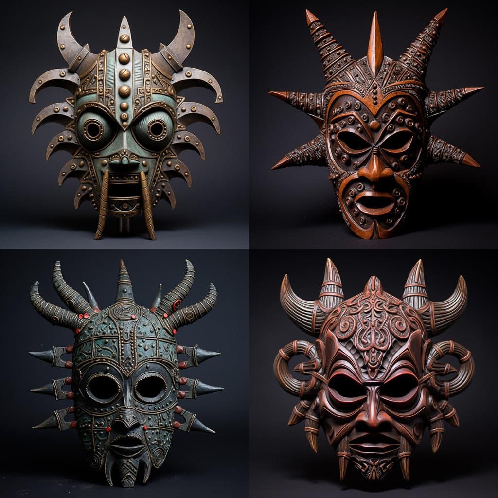 Gnaga mask style, Midjourney V5.2, render 1 of 4