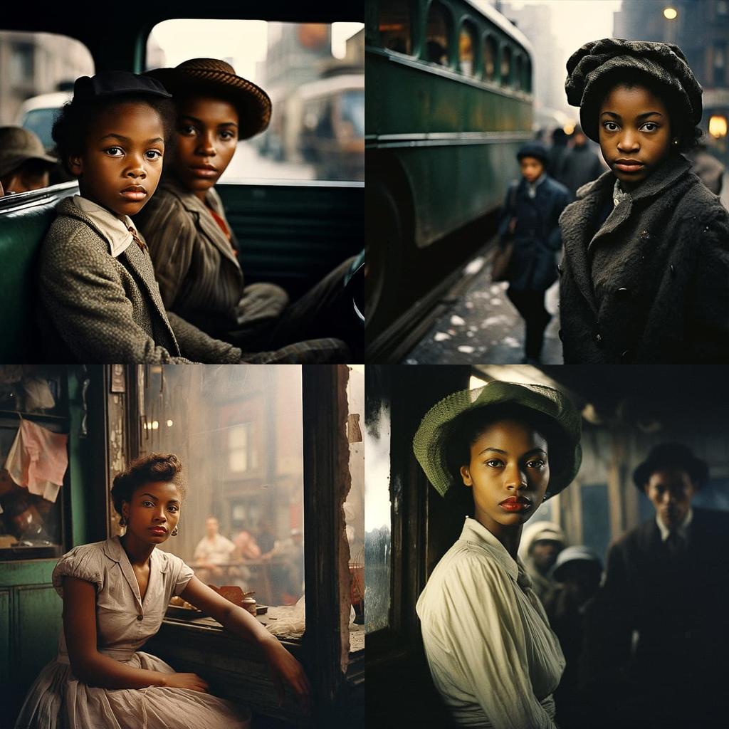 Gordon Parks style, Midjourney V5.2, render 1 of 4