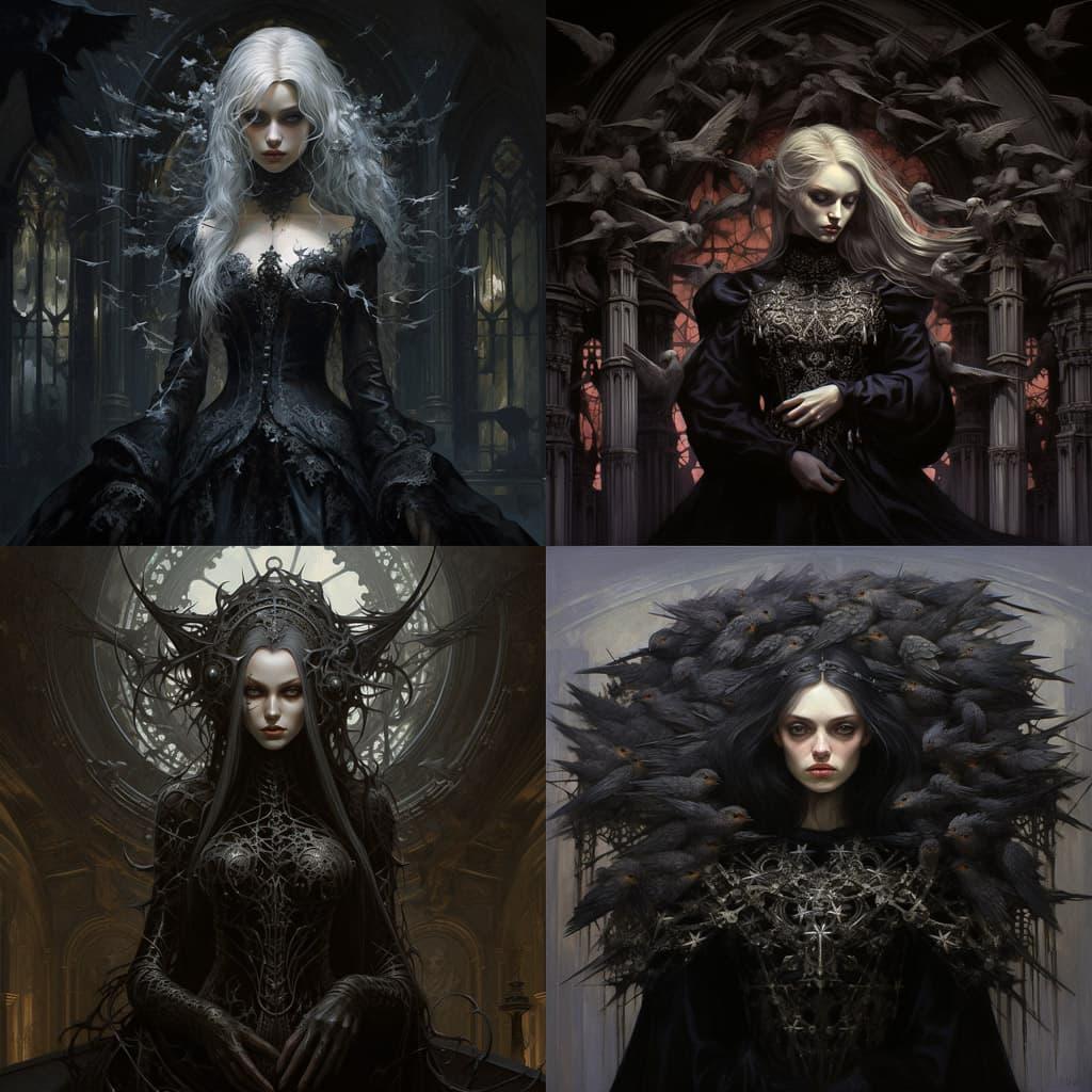 Gothic art style, Midjourney V5.2, render 1 of 4