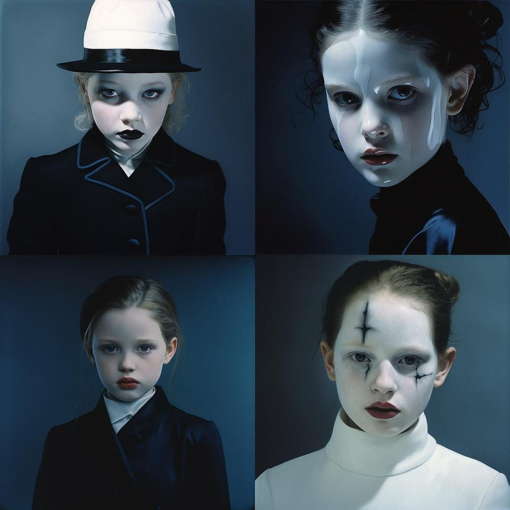 Gottfried Helnwein style, Midjourney V5.2, render 1 of 4