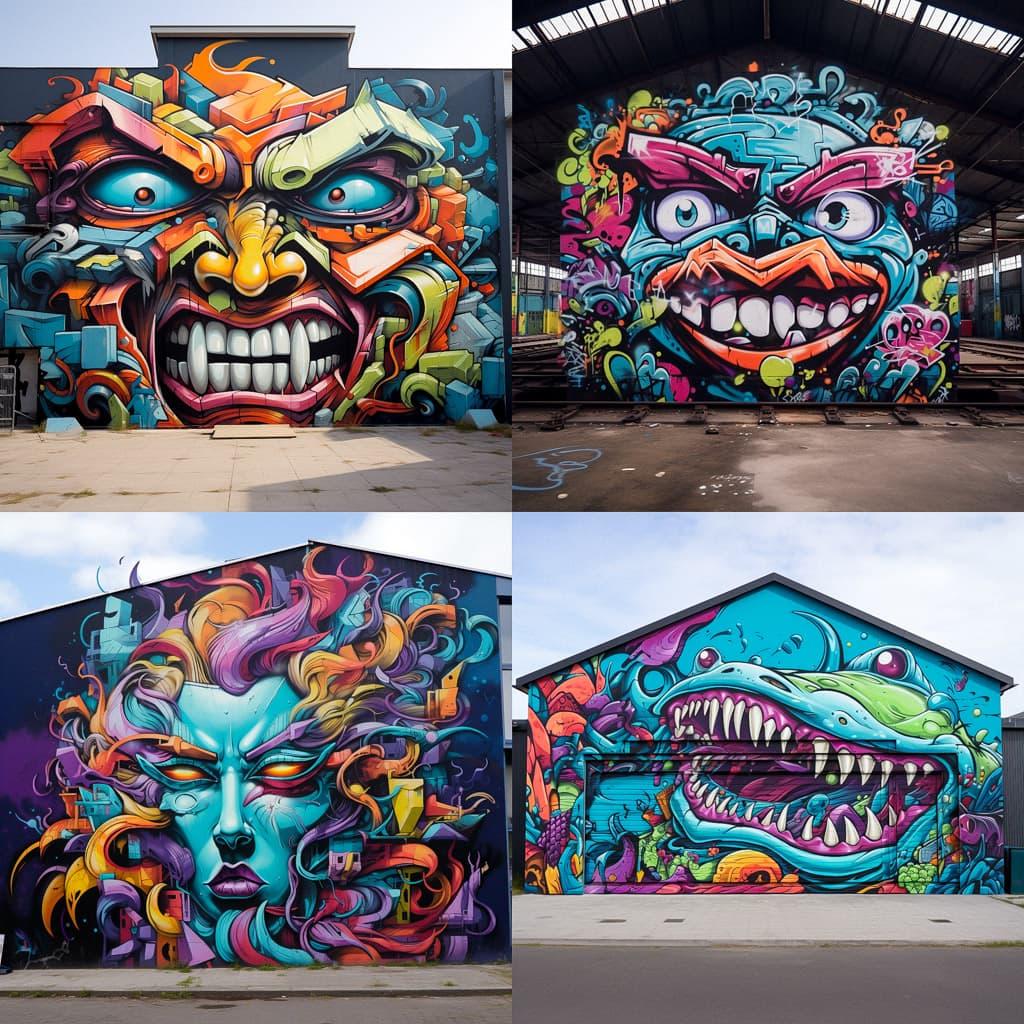 Graffiti style, Midjourney V5.2, render 1 of 4