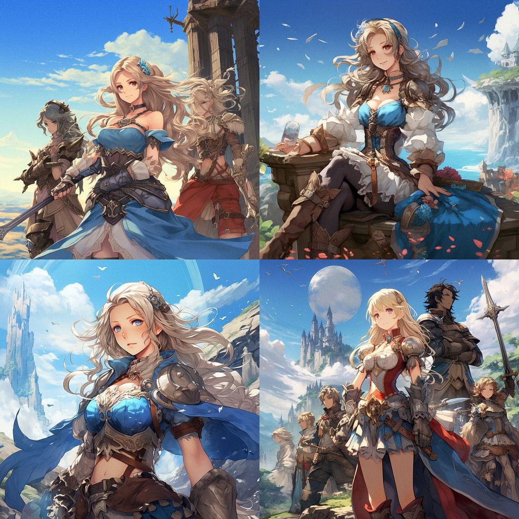 Granblue Fantasy style, Midjourney V5.2, render 1 of 4