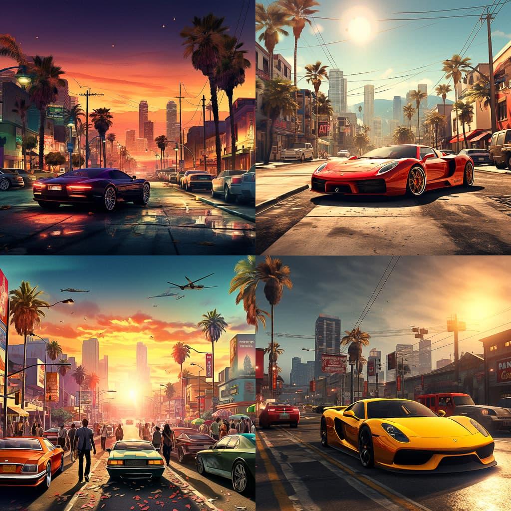 Grand Theft Auto style, Midjourney V5.2, render 1 of 4