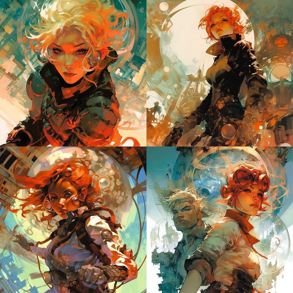 Greg Tocchini style, Midjourney V5.2, render 1 of 4