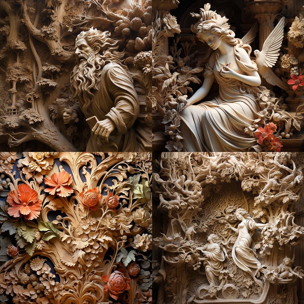 Grinling Gibbons style, Midjourney V5.2, render 1 of 4