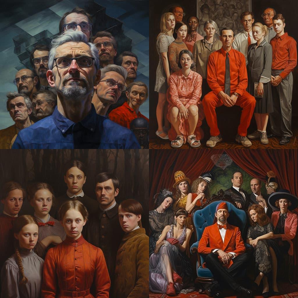 Group portrait style, Midjourney V5.2, render 1 of 4