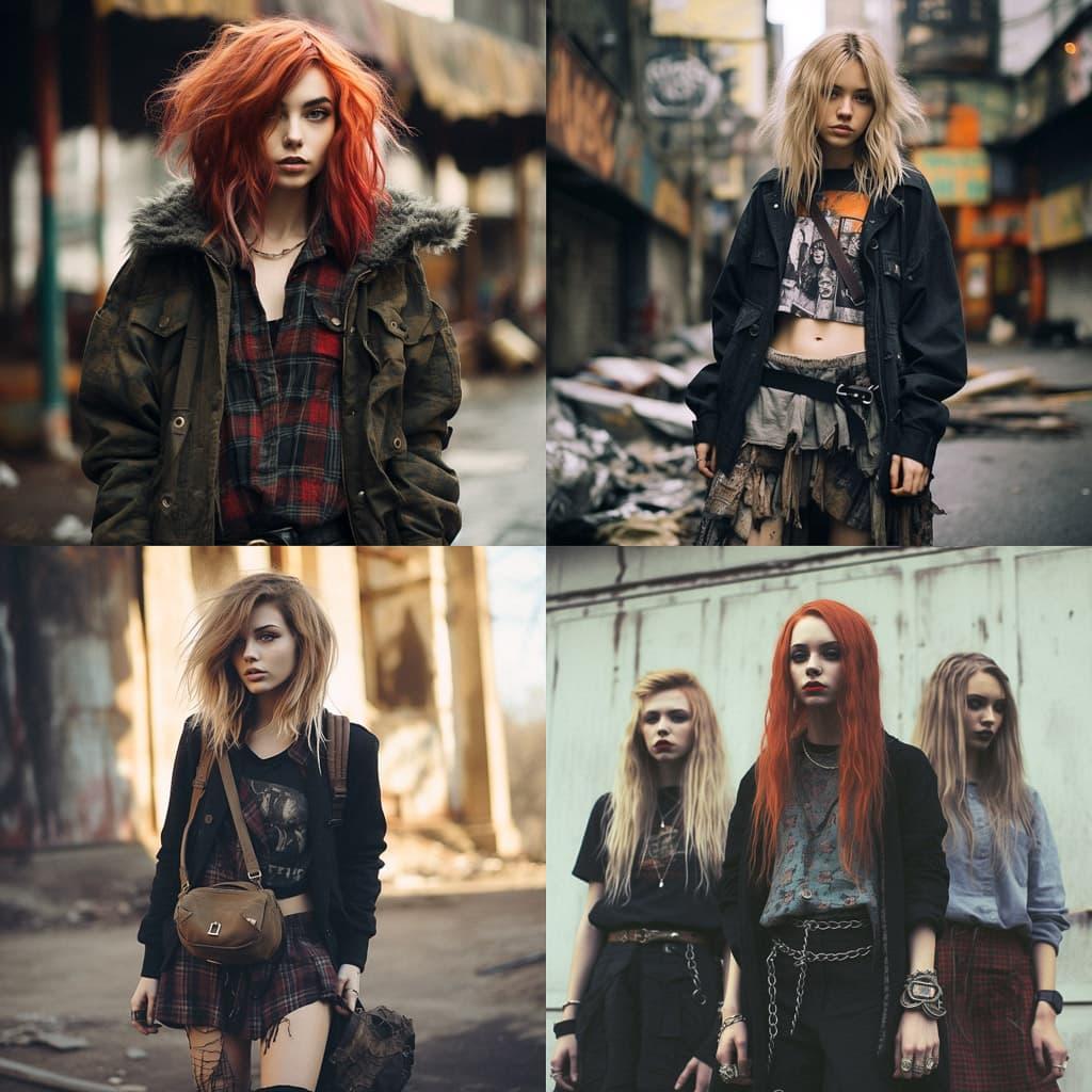 Grunge fashion style, Midjourney V5.2, render 1 of 4