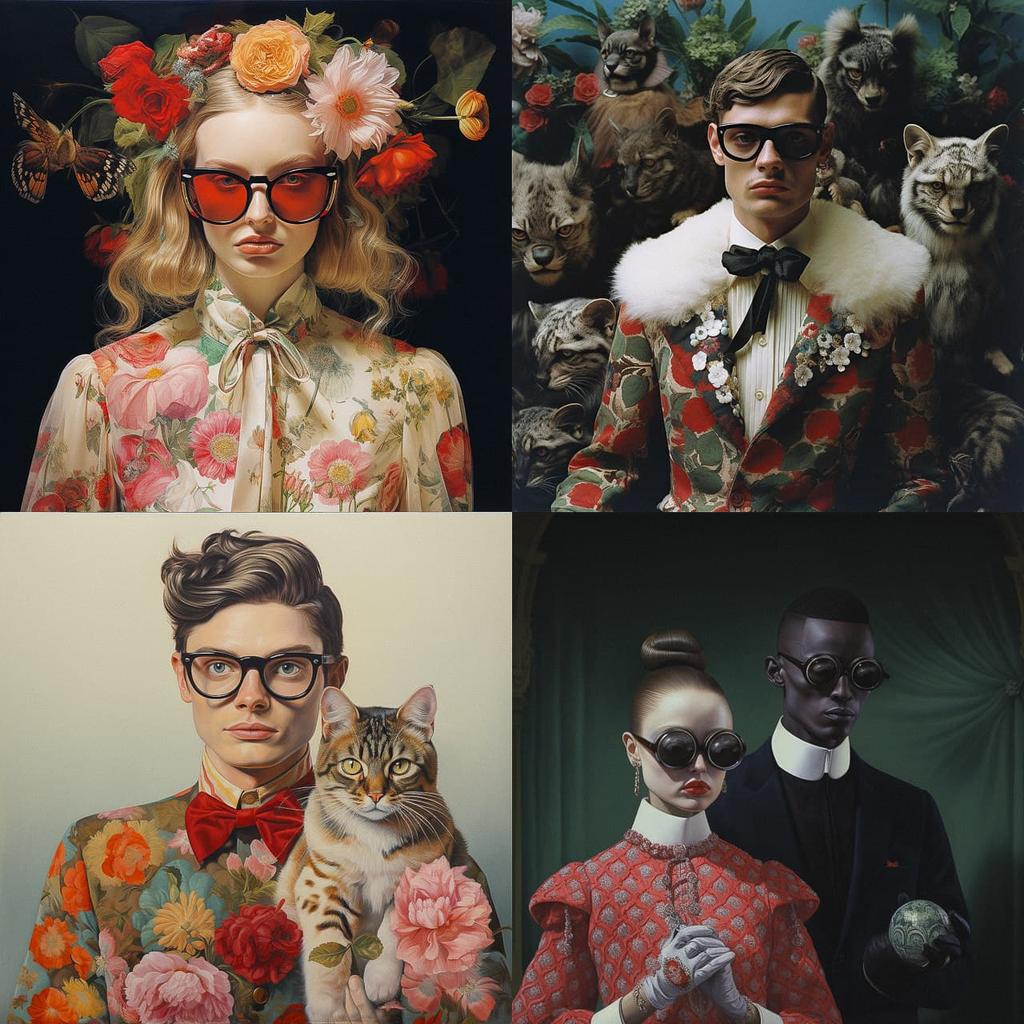 Gucci style, Midjourney V5.2, render 1 of 4