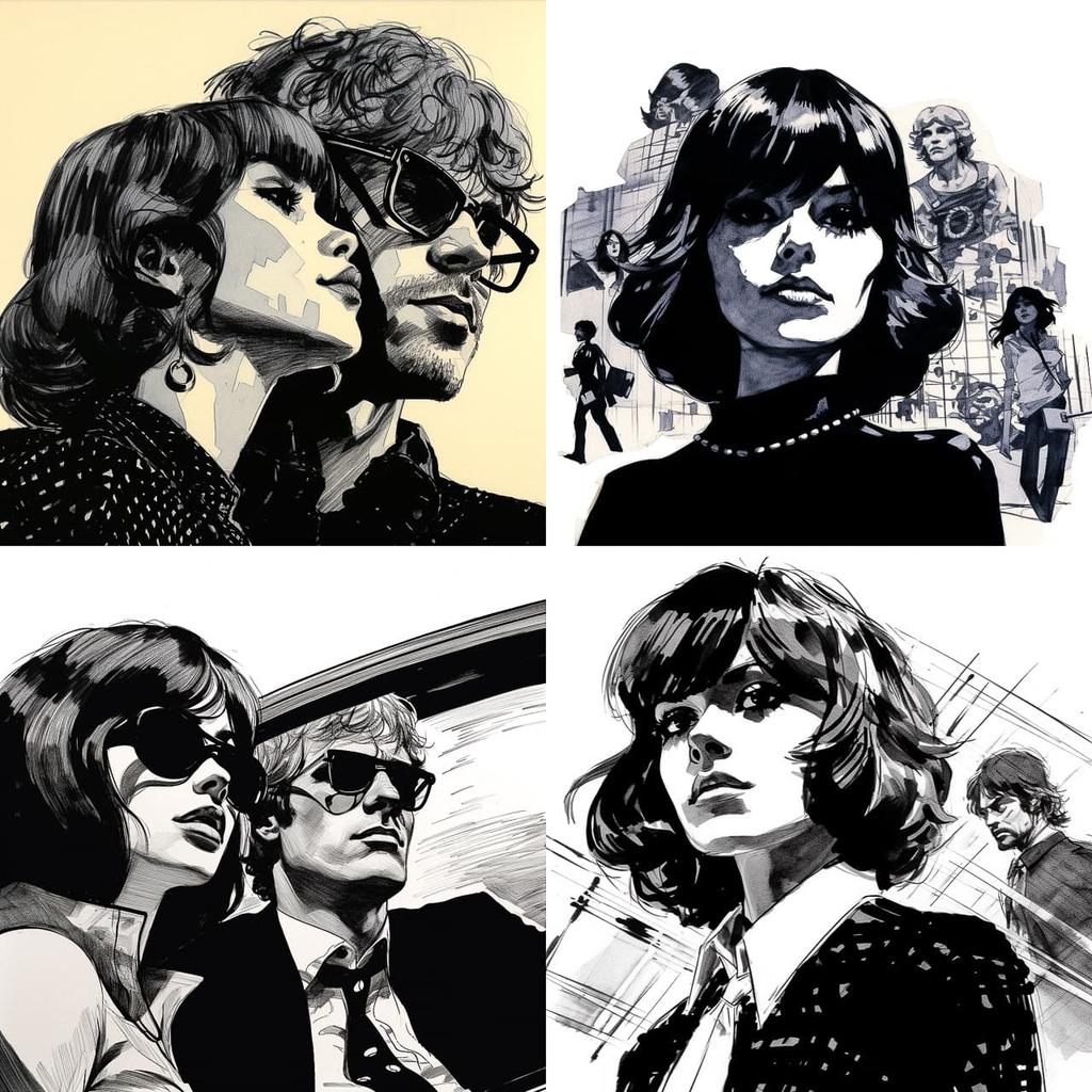 Guido Crepax style, Midjourney V5.2, render 1 of 4