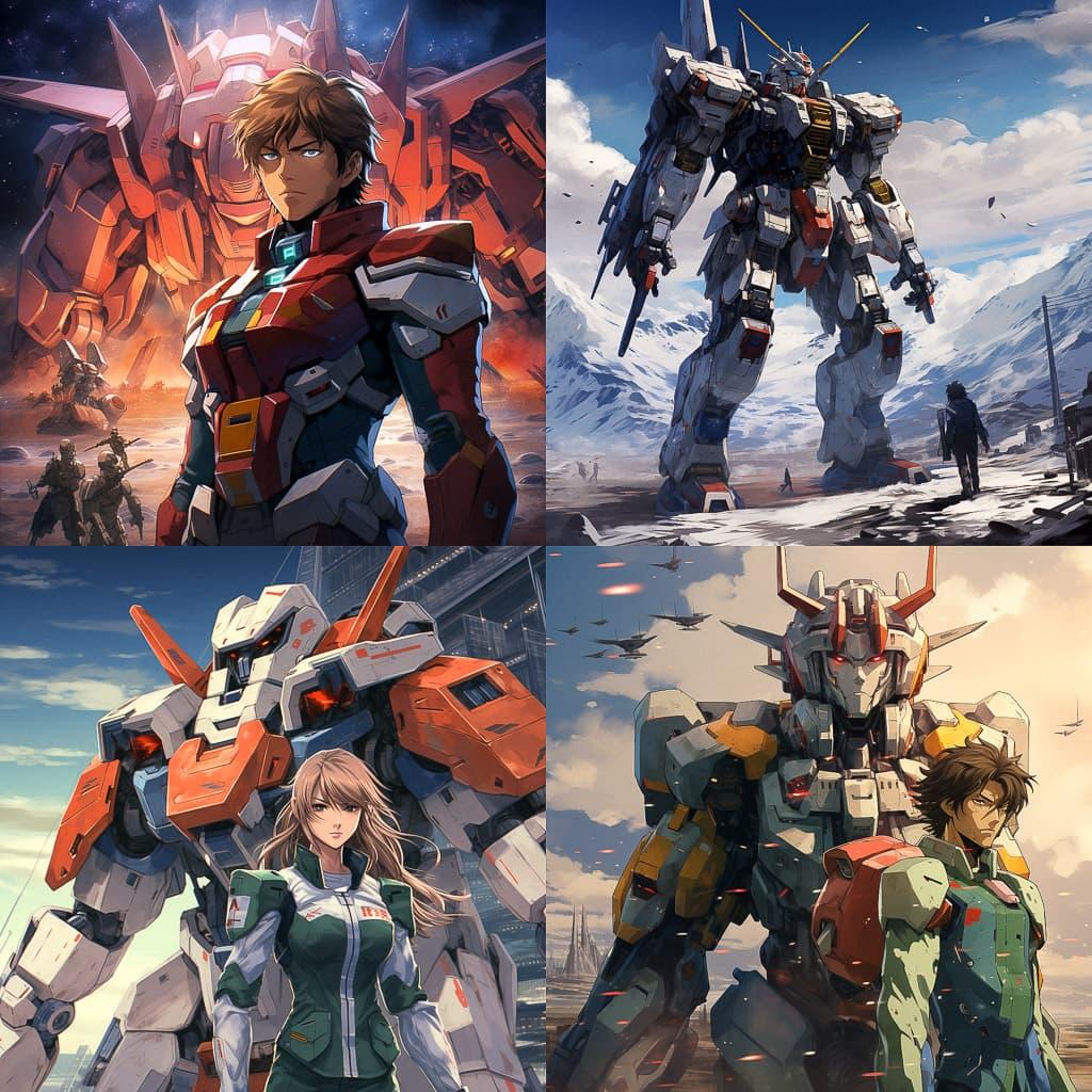 Gundam style, Midjourney V5.2, render 1 of 4