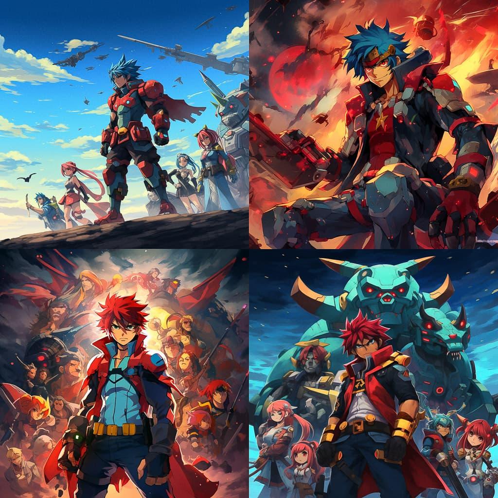Gurren Lagann style, Midjourney V5.2, render 1 of 4
