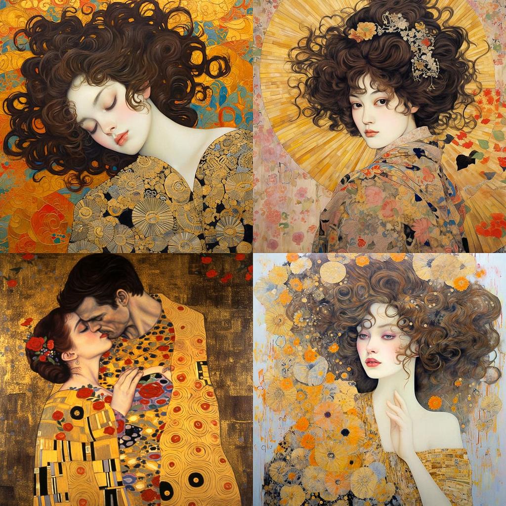 Gustav Klimt style, Midjourney V5.2, render 1 of 4