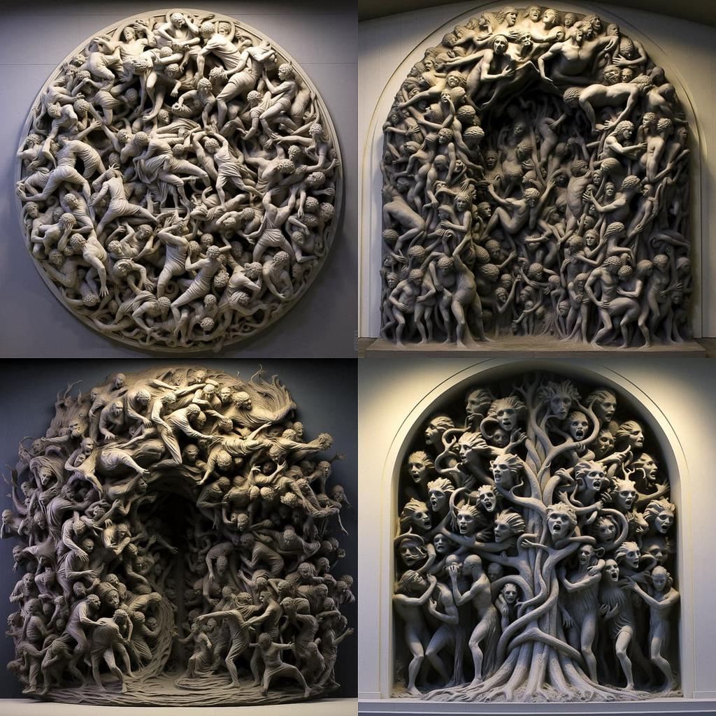 Gustav Vigeland style, Midjourney V5.2, render 1 of 4
