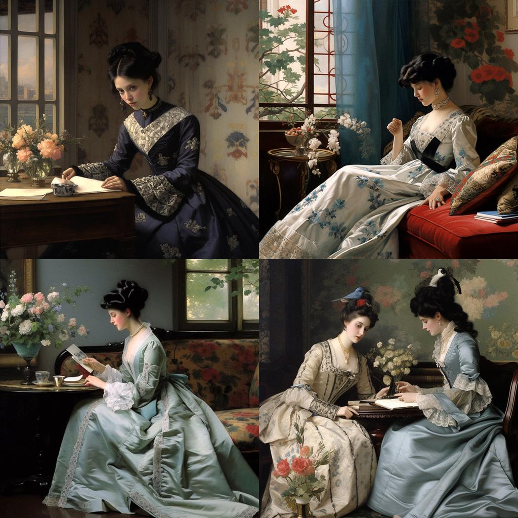 Gustave de Jonghe style, Midjourney V5.2, render 1 of 4