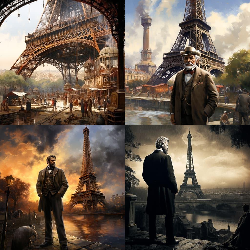 Gustave Eiffel style, Midjourney V5.2, render 1 of 4