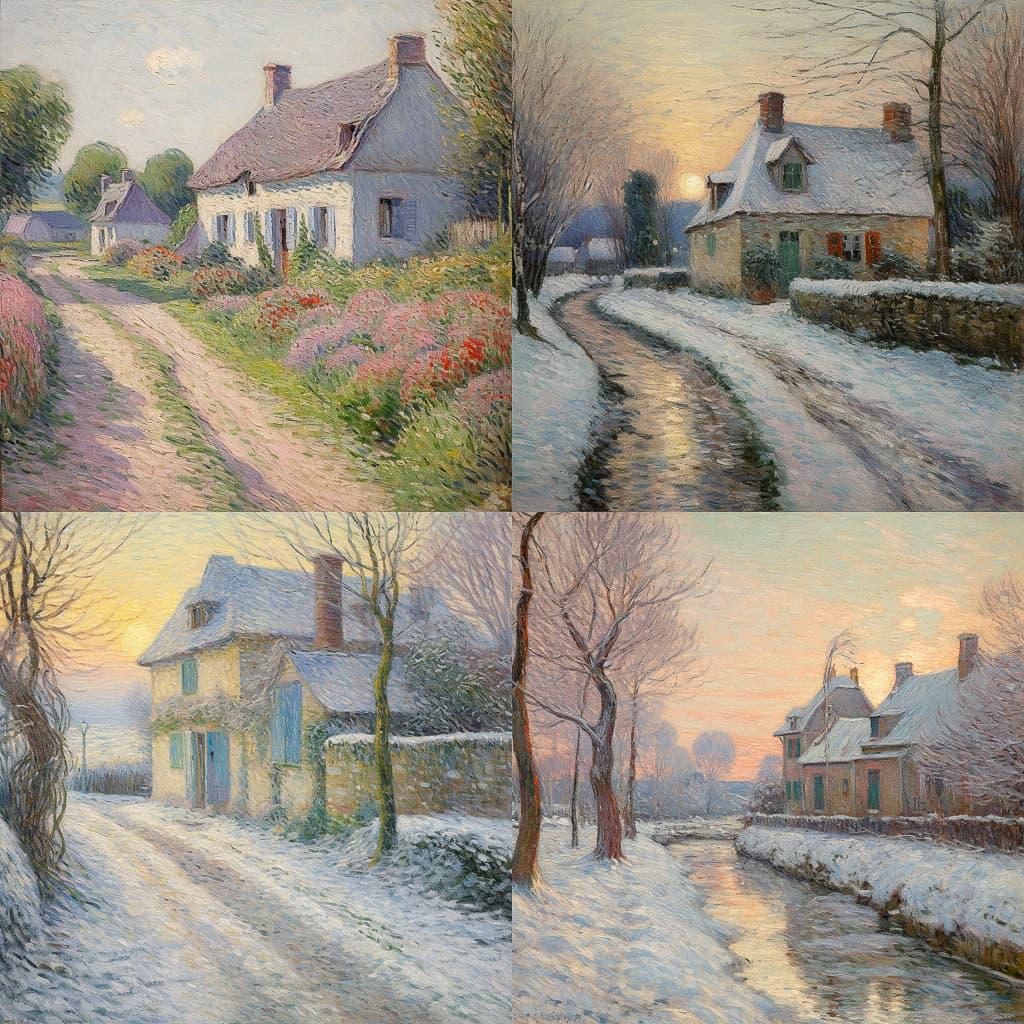 Gustave Loiseau style, Midjourney V5.2, render 1 of 4