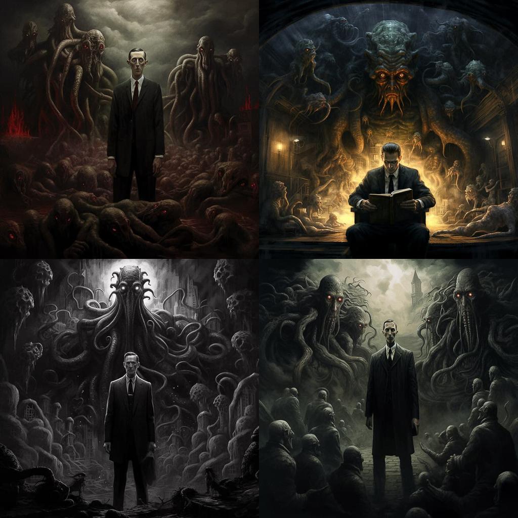 H. P. Lovecraft style, Midjourney V5.2, render 1 of 4