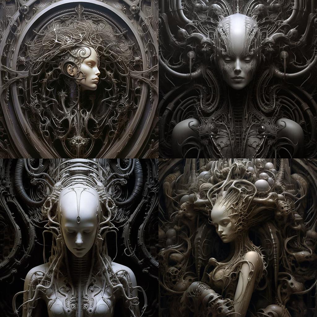 H. R. Giger style, Midjourney V5.2, render 1 of 4