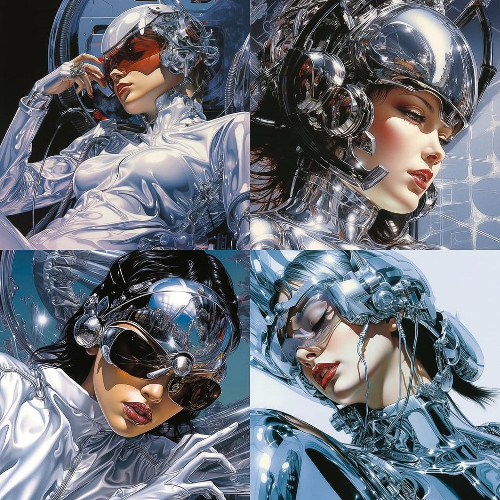 Hajime Sorayama style, Midjourney V5.2, render 1 of 4