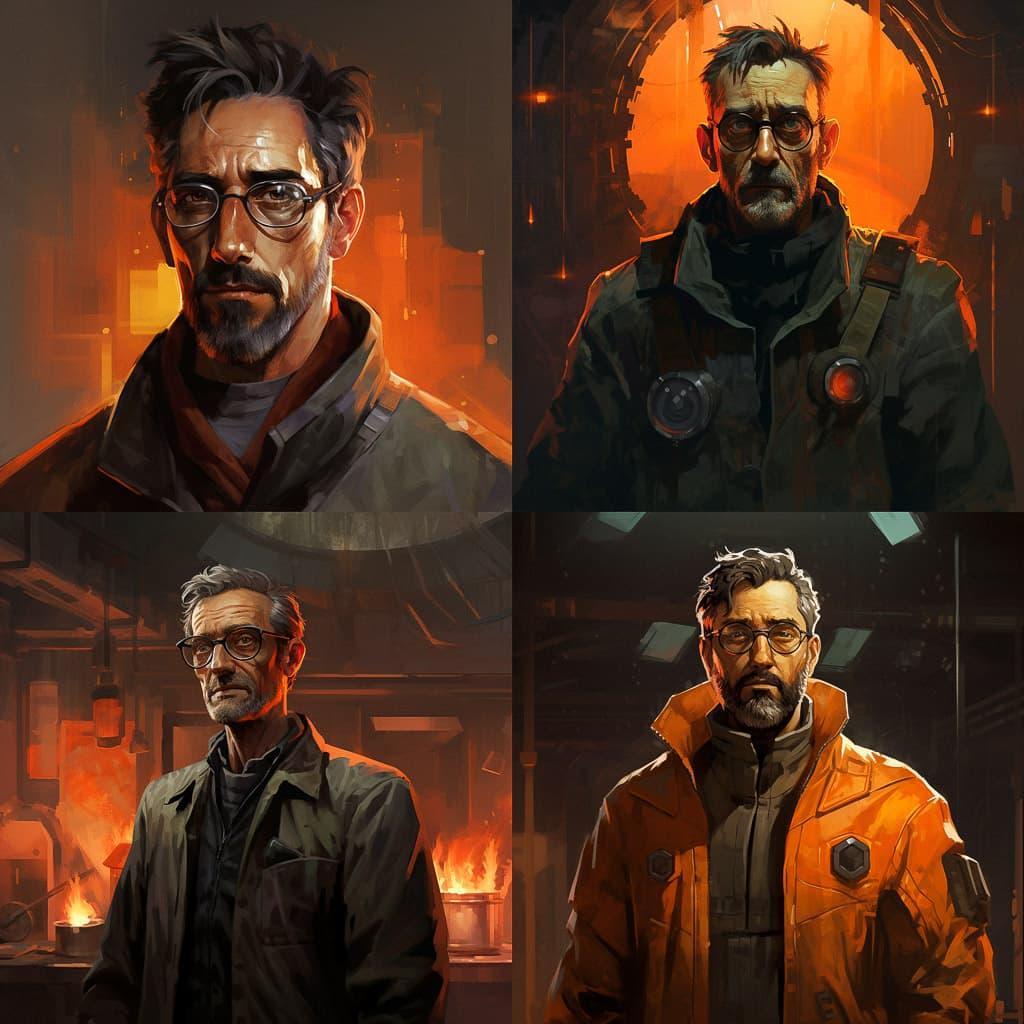 Half-Life style, Midjourney V5.2, render 1 of 4