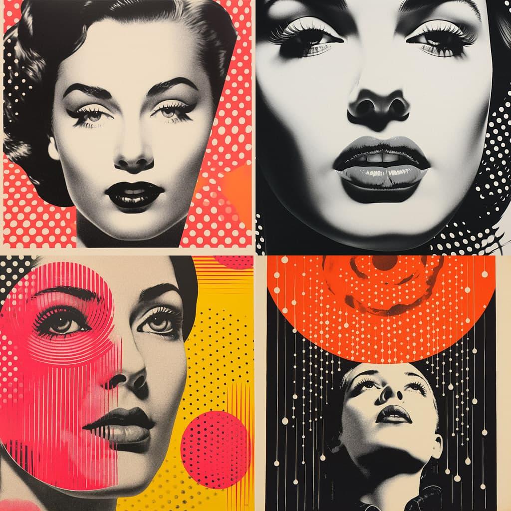 Halftone print style, Midjourney V5.2, render 1 of 4