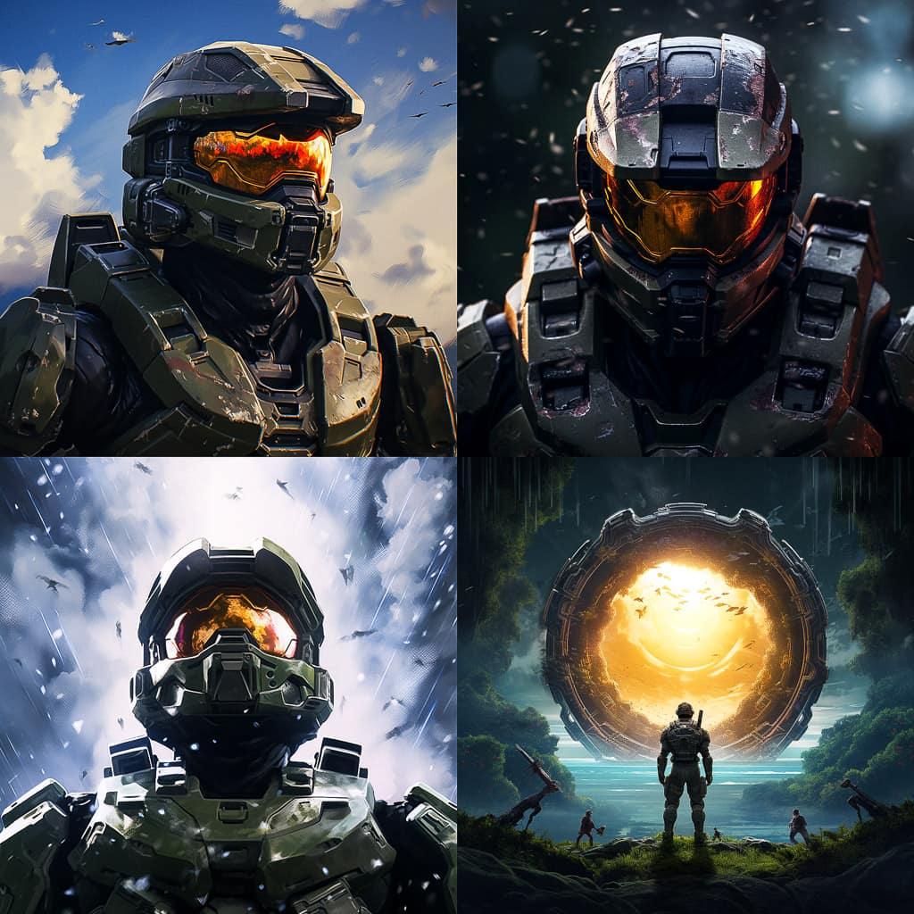 Halo style, Midjourney V5.2, render 1 of 4