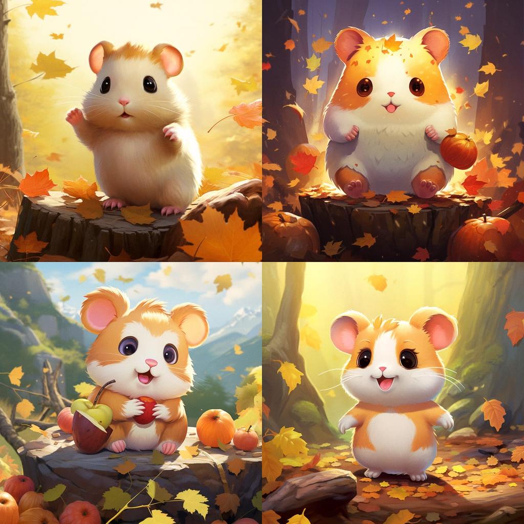 Hamtaro style, Midjourney V5.2, render 1 of 4