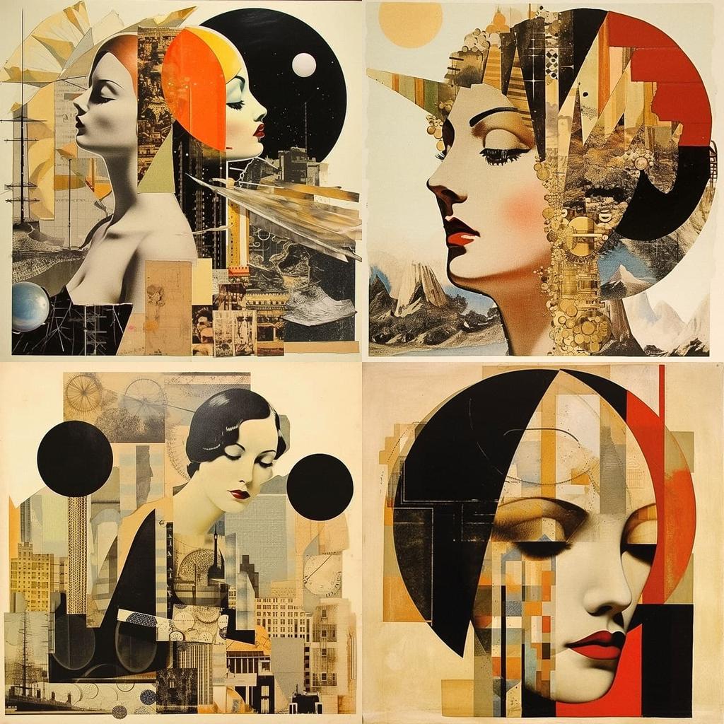 Hannah Hoch style, Midjourney V5.2, render 1 of 4