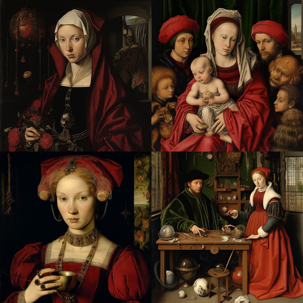 Hans Holbein the Elder style, Midjourney V5.2, render 1 of 4